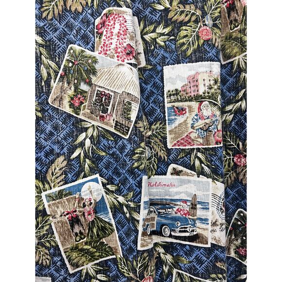 Reyn Spooner Mele Kalikimaka Vintage Santa Hawaiian Button Up Shirt XL Pocket - Picture 5 of 8